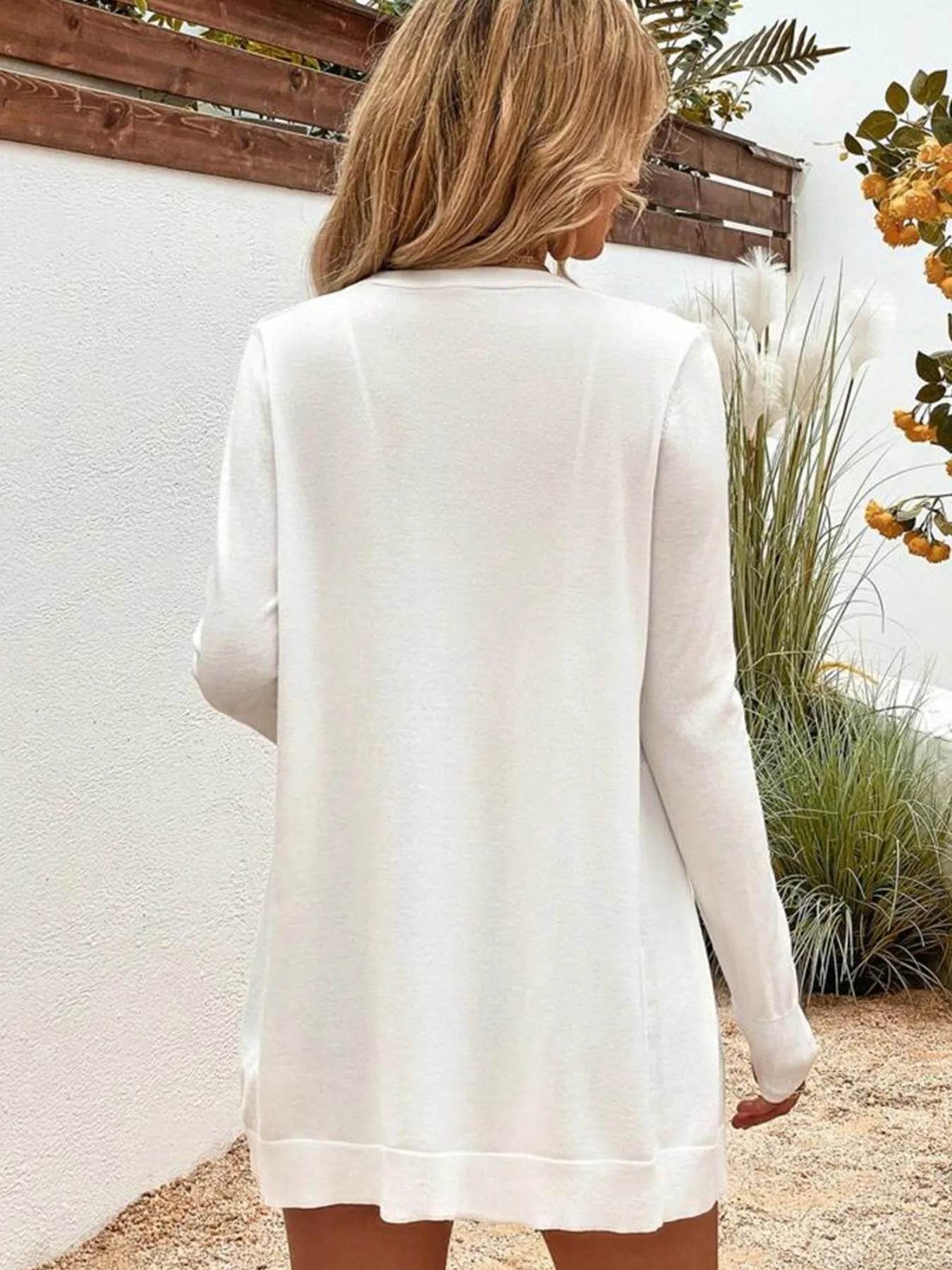 Long Sleeve Open Front Cardigan - ELY VESSA LLC