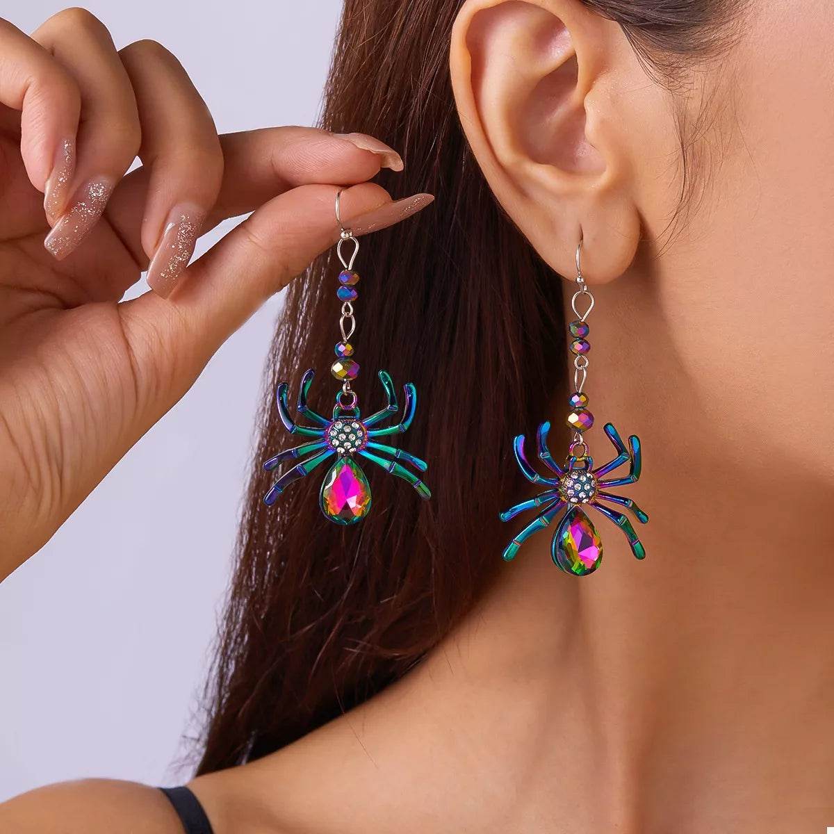 Colorful Spider Drop Earrings - ELY VESSA LLC