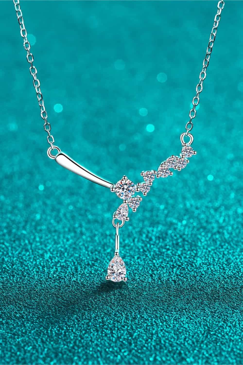 1 Carat Moissanite 925 Sterling Silver Necklace - ELY VESSA LLC