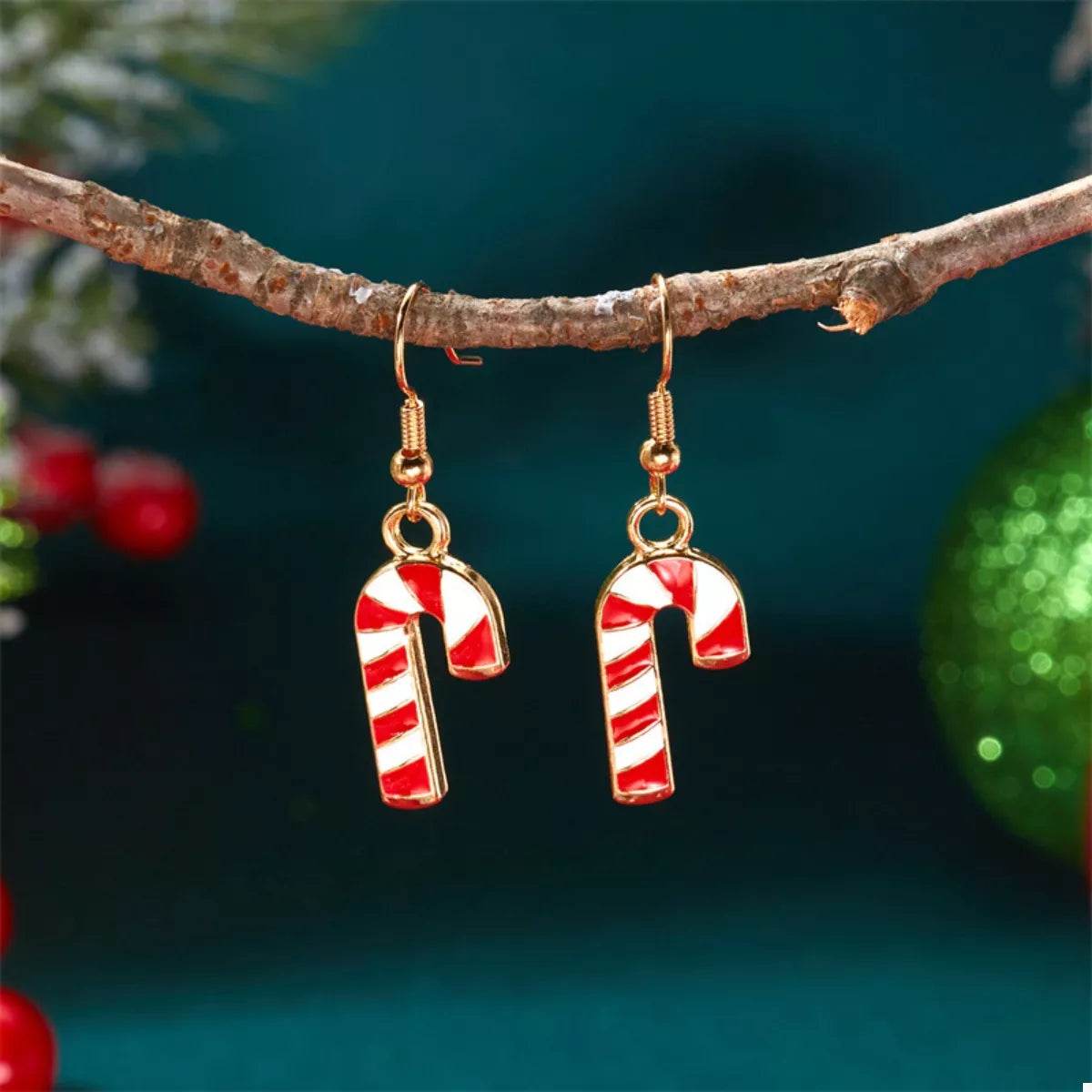 Christmas Candy Cane Earrings - ELY VESSA LLC