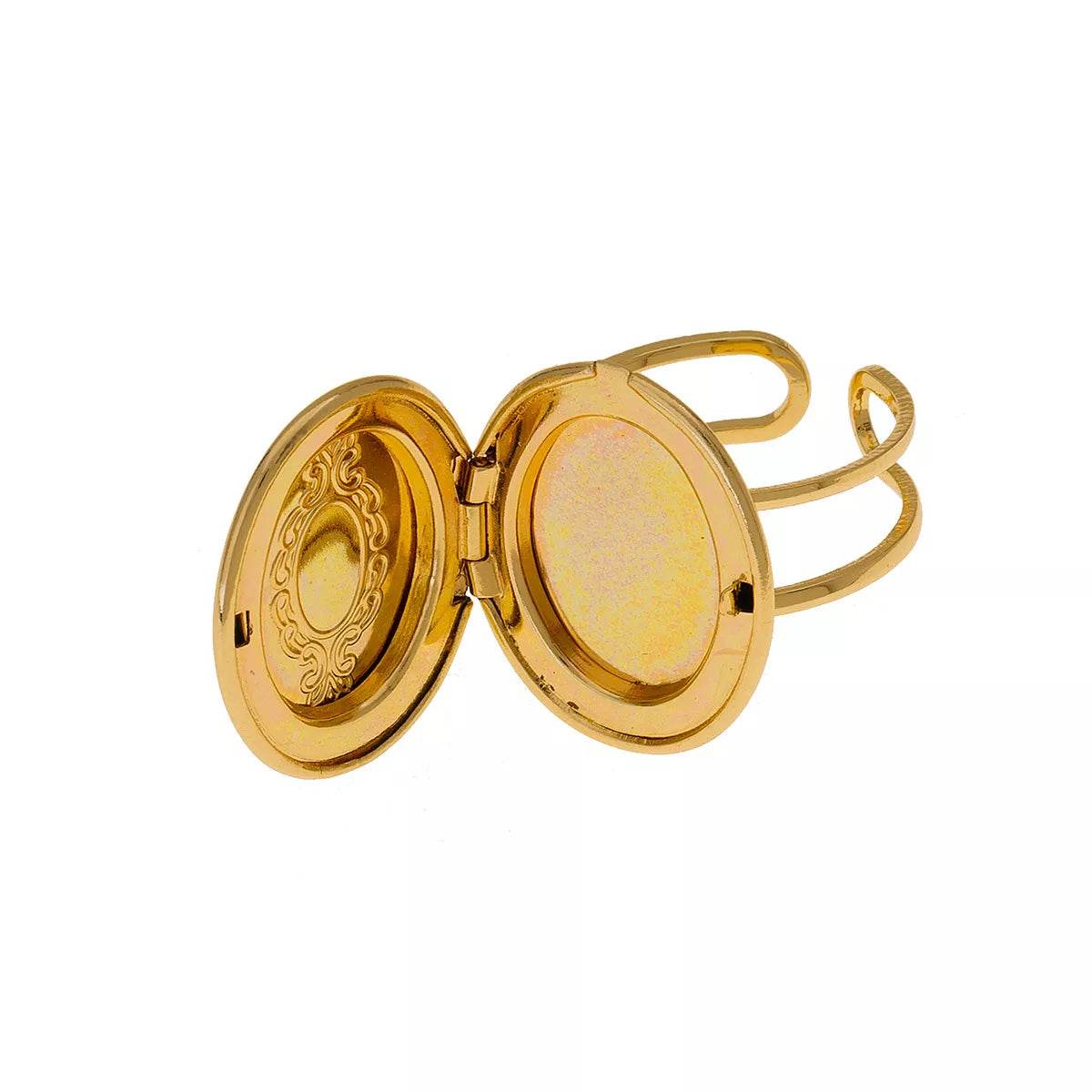 18K Gold-Plated Open Engraved Ring - ELY VESSA LLC