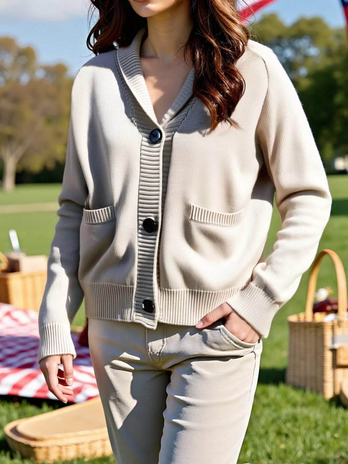 US Flag Button Up Cardigan - ELY VESSA LLC