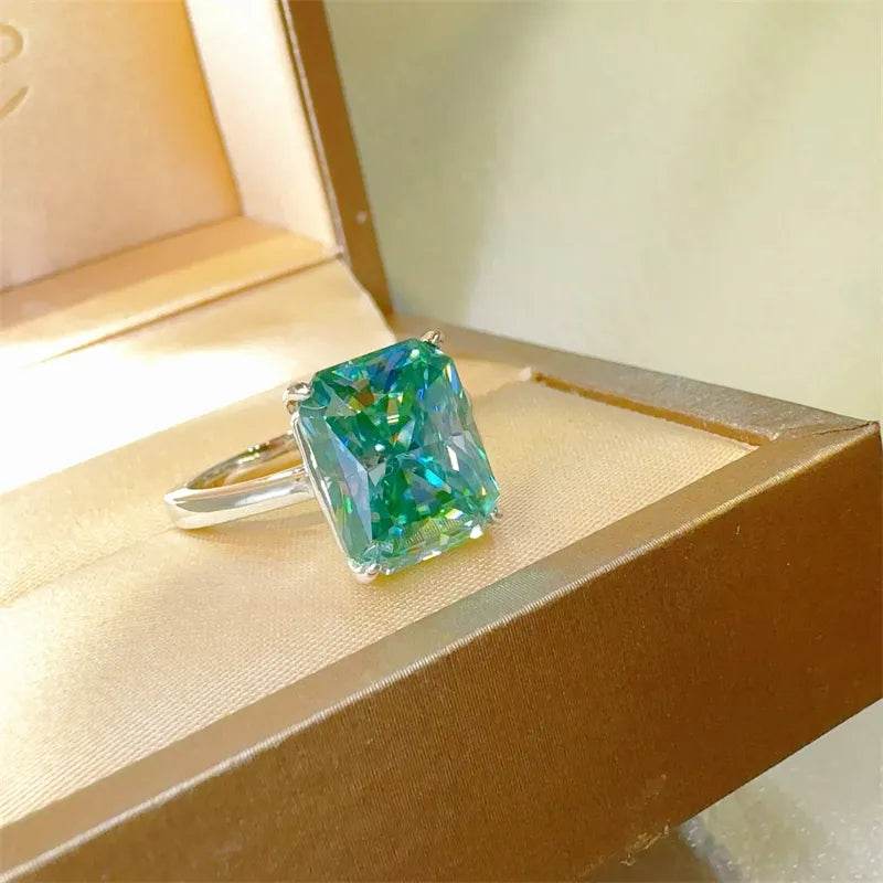 2 Carat 925 Sterling Silver Moissanite Rectangle Shape Ring - ELY VESSA LLC