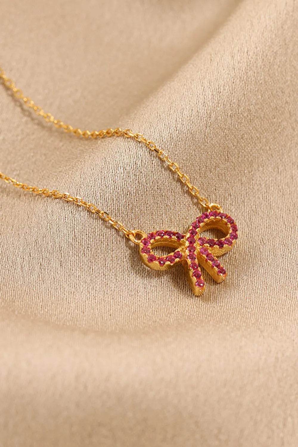 925 Sterling Silver Bow Necklace - ELY VESSA LLC