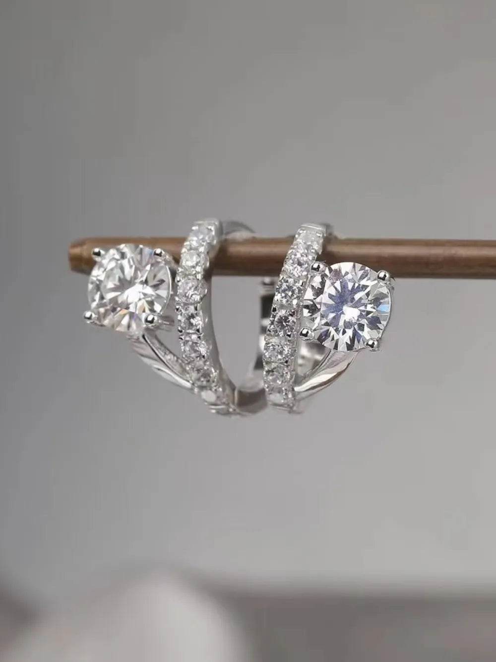 2 Carat Moissanite 925 Sterling Silver Huggie Earrings - ELY VESSA LLC