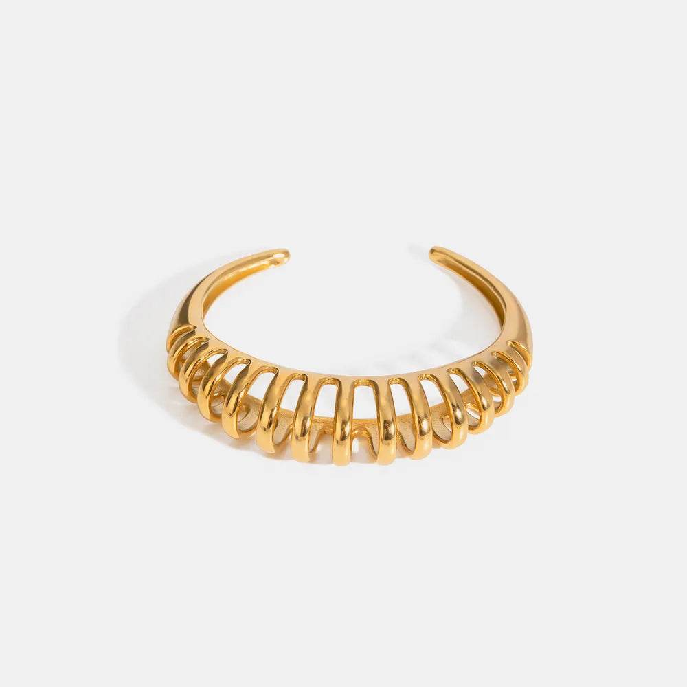 18K Gold-Plated Stainless Steel Cutout Bracelet - ELY VESSA LLC