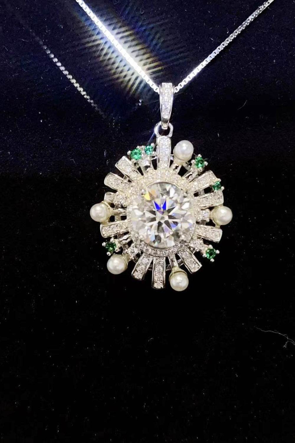2 Carat Moissanite 925 Sterling Silver Necklace - ELY VESSA LLC