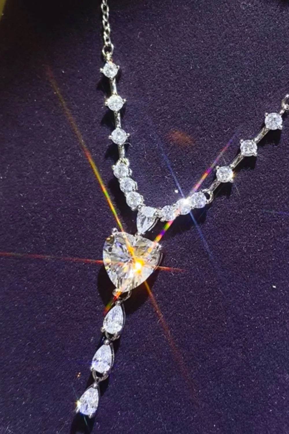 3 Carat Moissanite 925 Sterling Silver Drop Necklace - ELY VESSA LLC