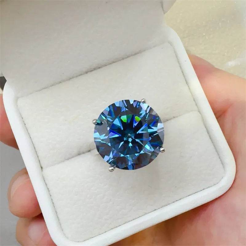 10 Carat 925 Sterling Silver Moissanite Ring - ELY VESSA LLC