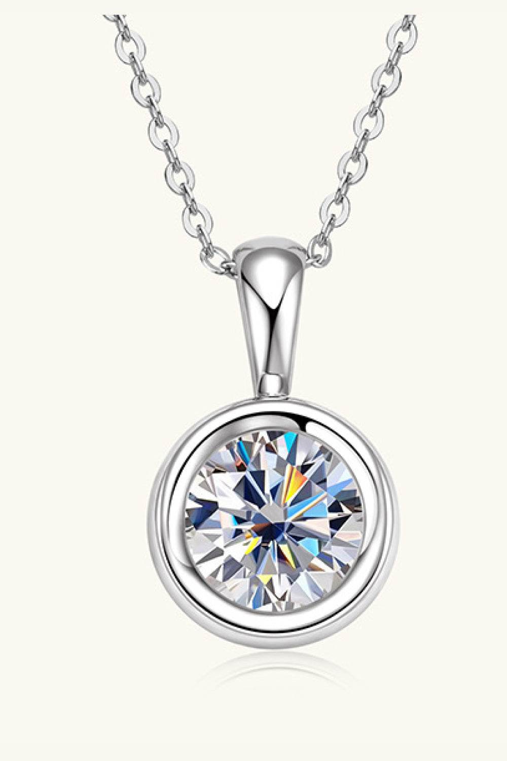 2 Carat Moissanite 925 Sterling Silver Necklace - ELY VESSA LLC