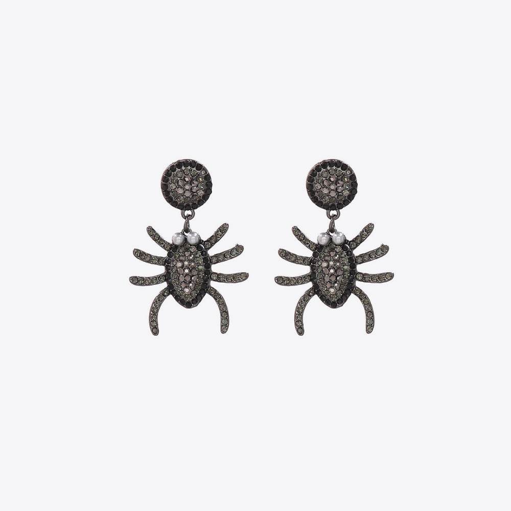 Spider Rhinestone Alloy Earrings - ELY VESSA LLC