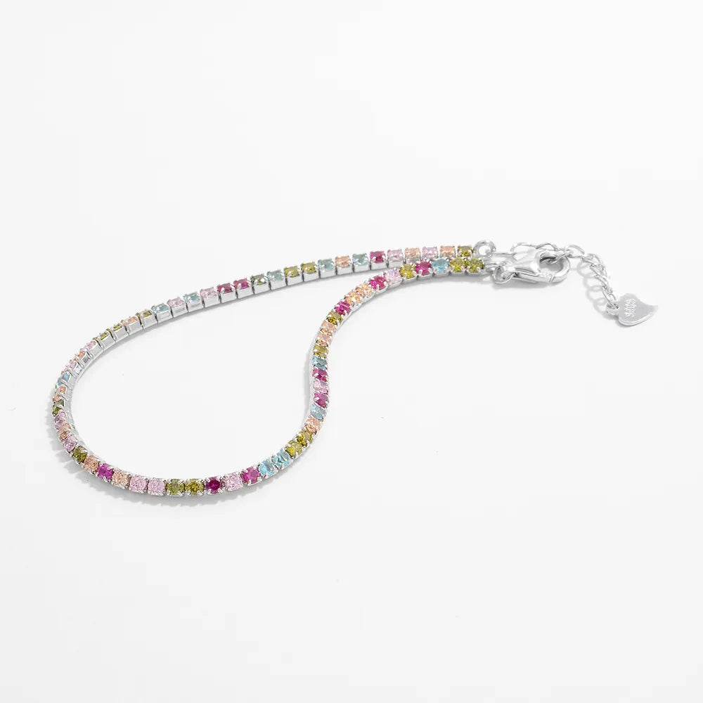 Inlaid Zircon 925 Sterling Silver Bracelet - ELY VESSA LLC