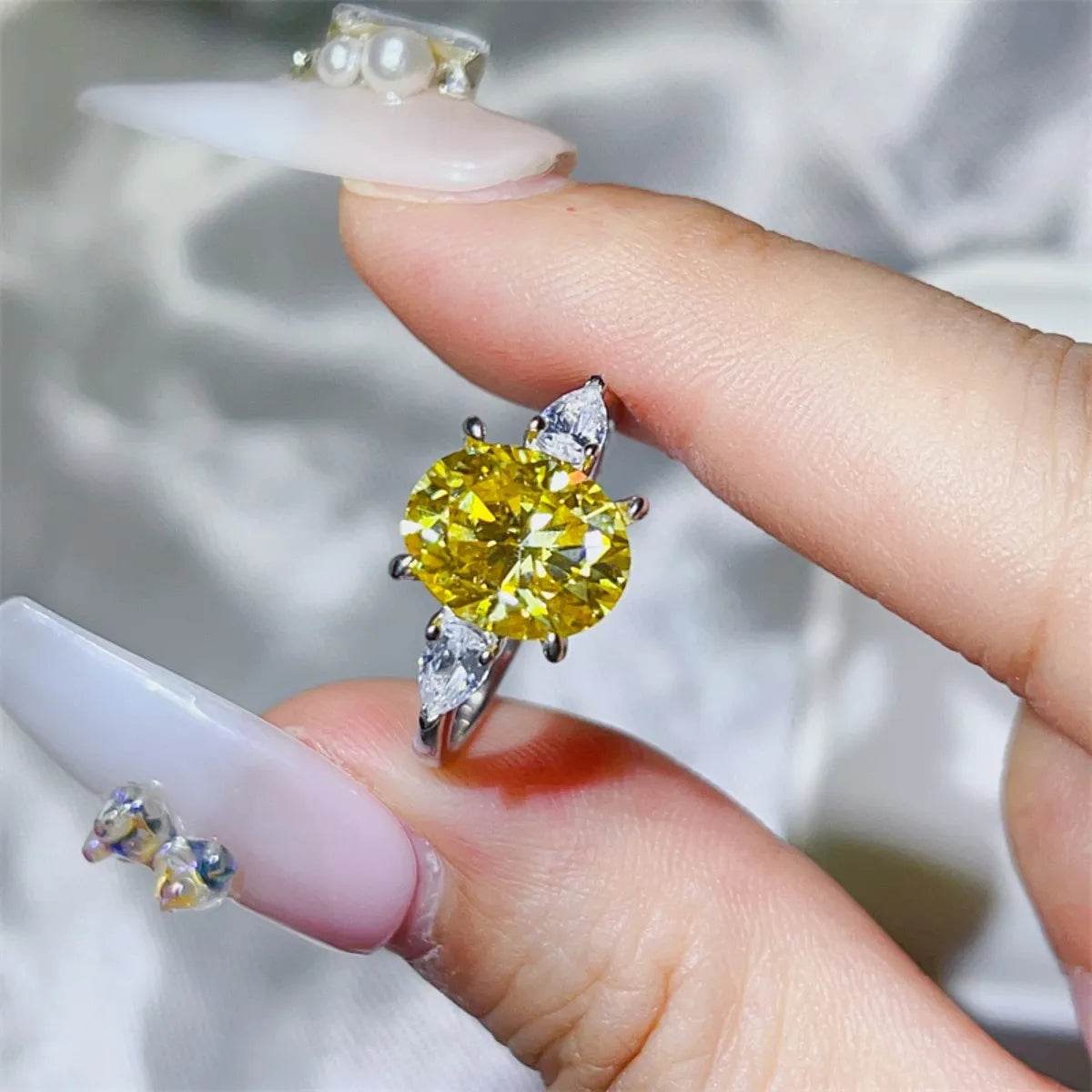 3 Carat Moissanite 925 Sterling Silver Ring - ELY VESSA LLC