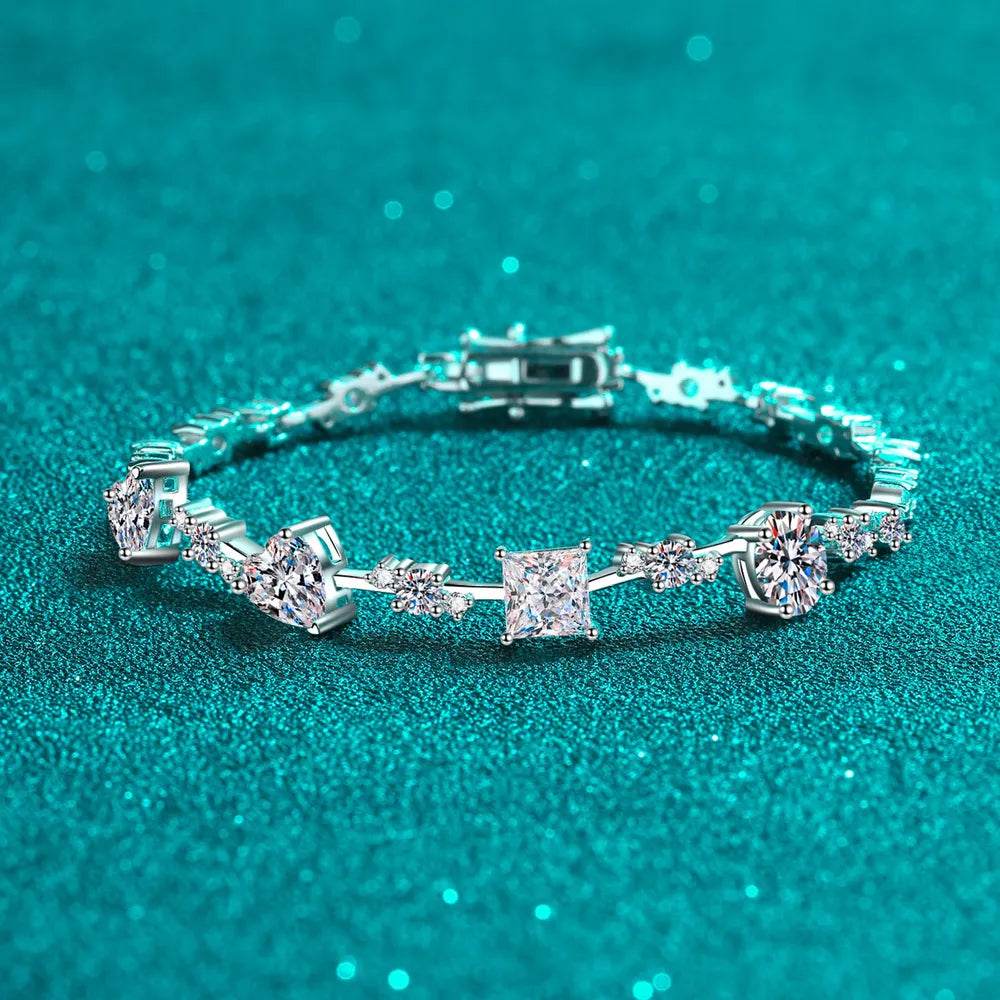6.2 Carat Moissanite 925 Sterling Silver Bracelet - ELY VESSA LLC
