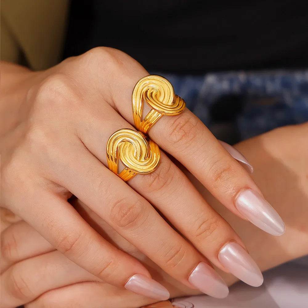 18K Gold-Plated Twisted Ring - ELY VESSA LLC