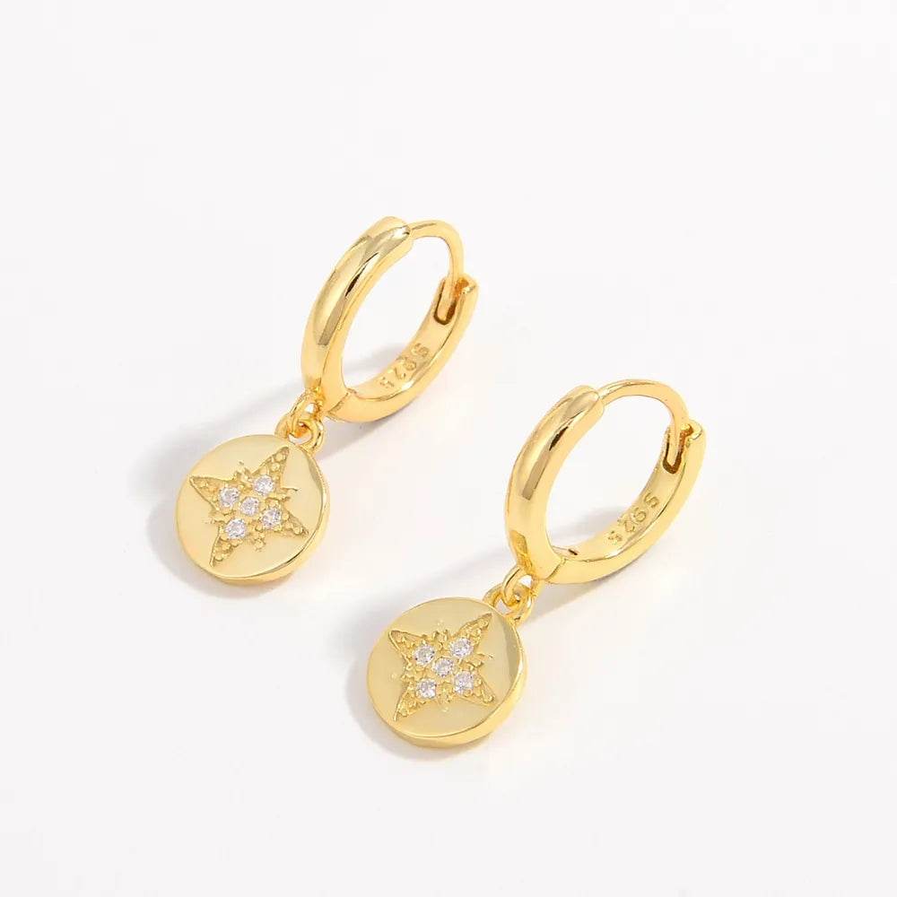 925 Sterling Silver Inlaid Zircon Earrings - ELY VESSA LLC