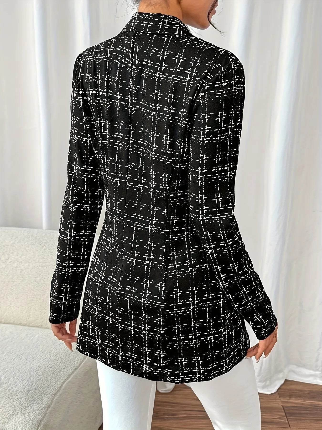 Tweed Double-Breasted Blazer - ELY VESSA LLC