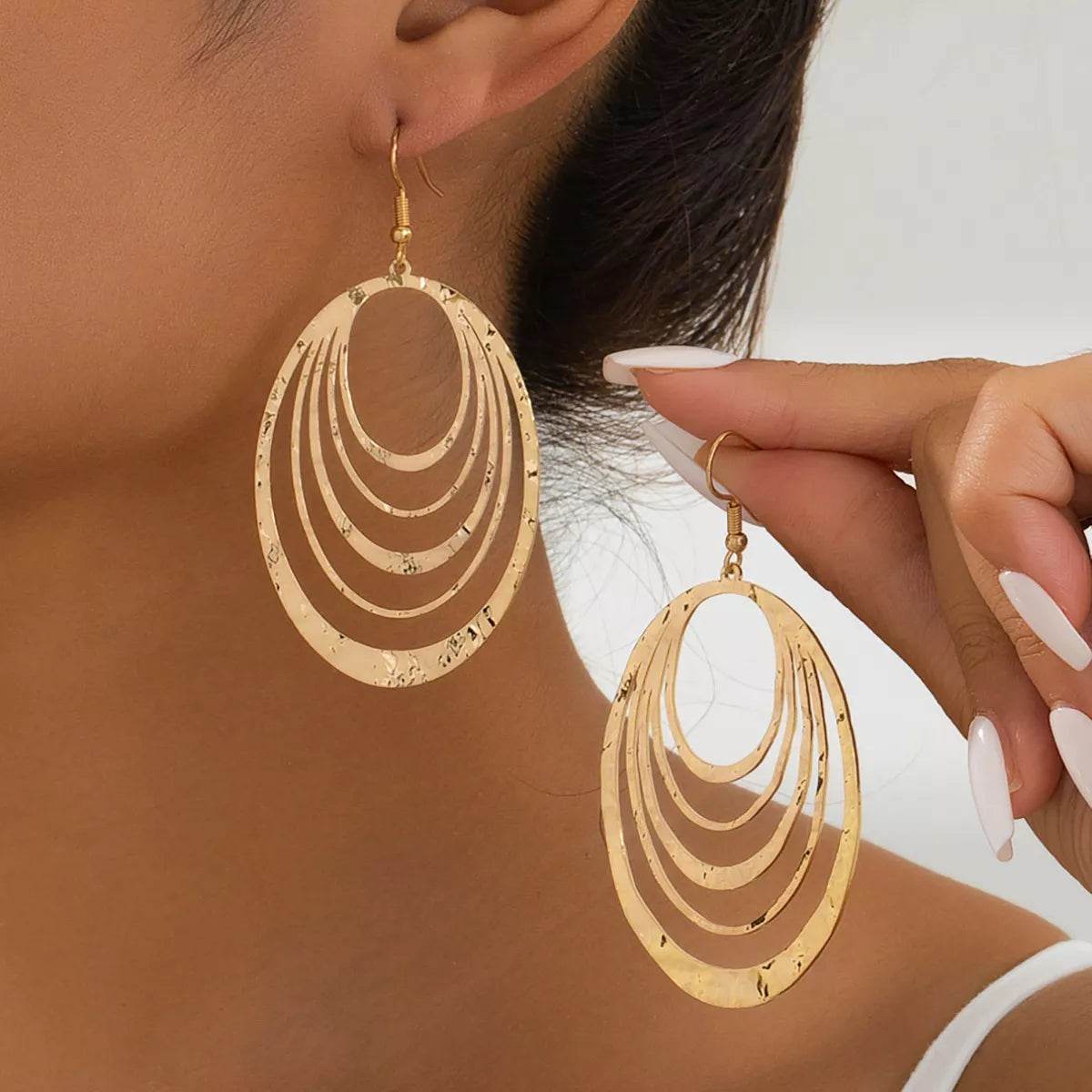 18K Gold-Plated Layered Hoop Earrings - ELY VESSA LLC