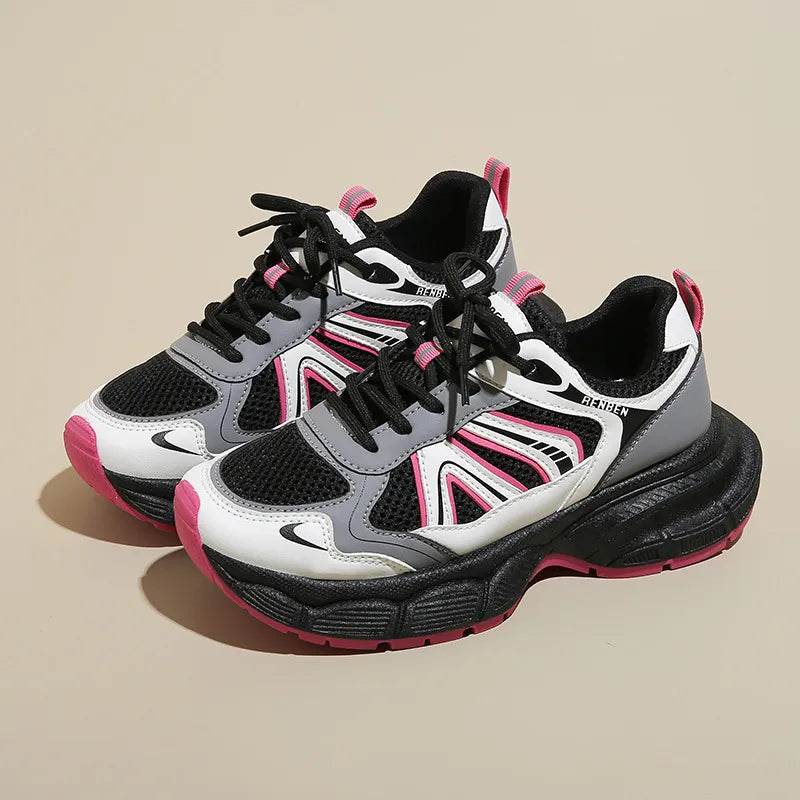 Lace-Up Platform Athletic Shoes - ELY VESSA LLC