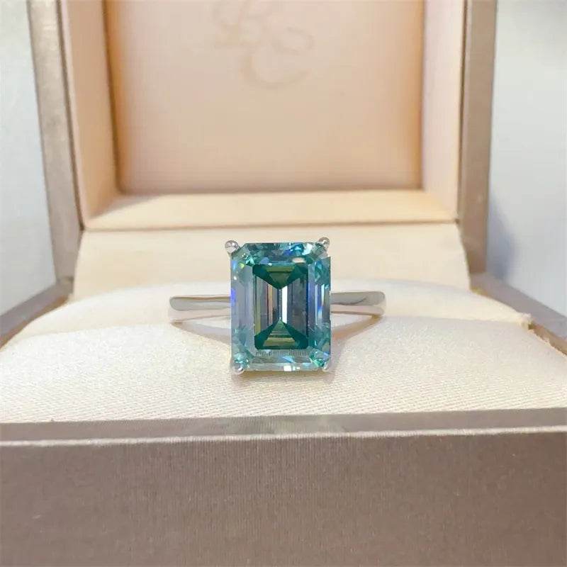 2 Carat 925 Sterling Silver Rectangle Shape Moissanite Ring - ELY VESSA LLC