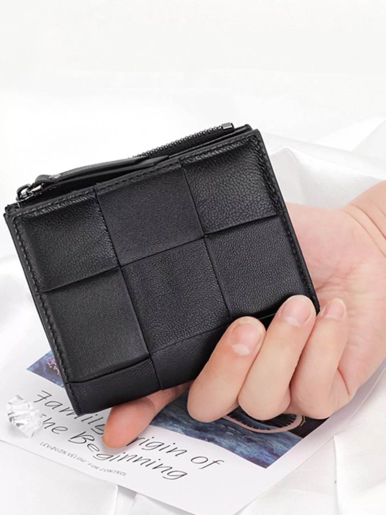 Woven Leather Card Case - ELY VESSA LLC
