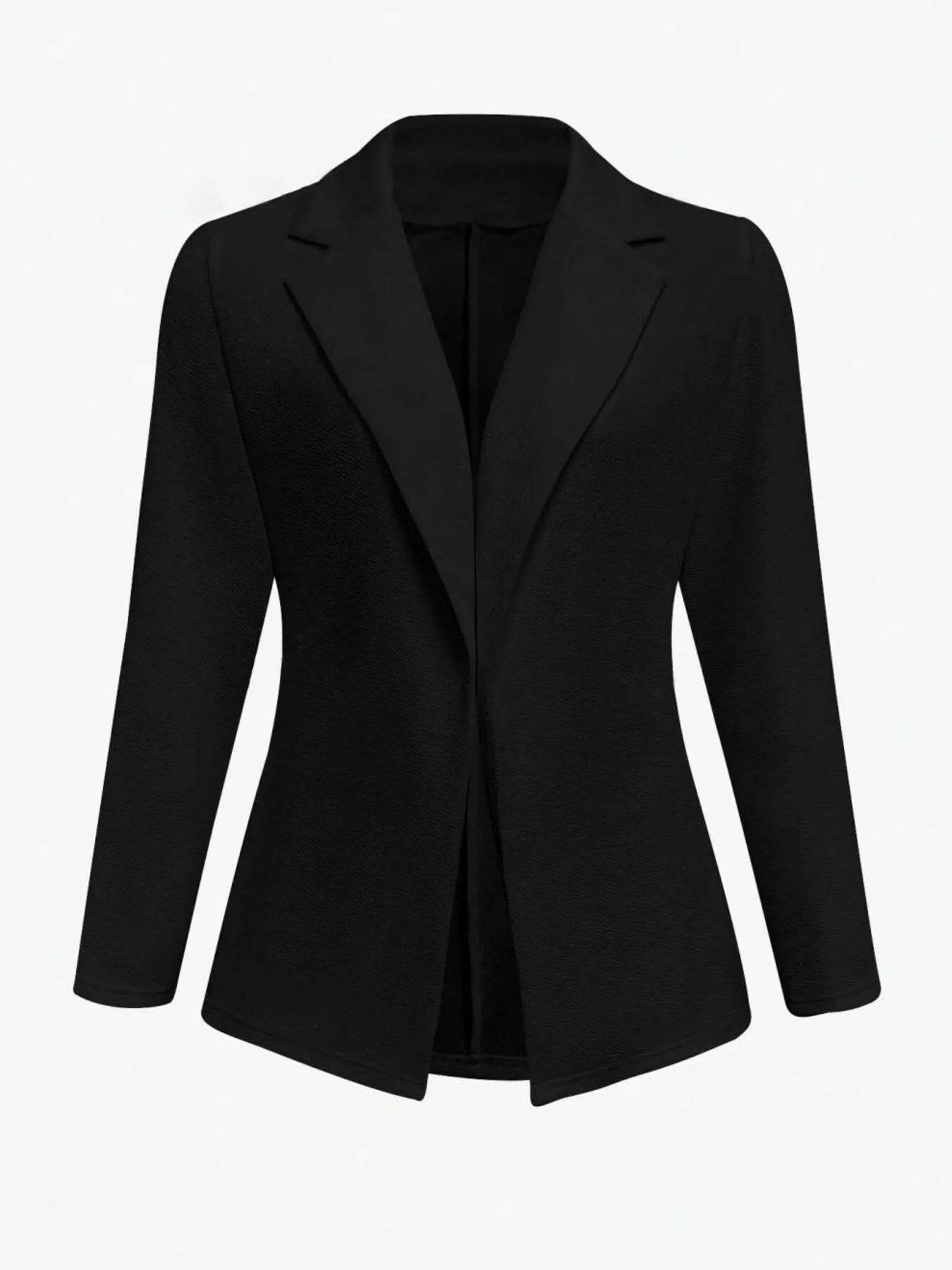 Lapel Collar Open Front Blazer - ELY VESSA LLC