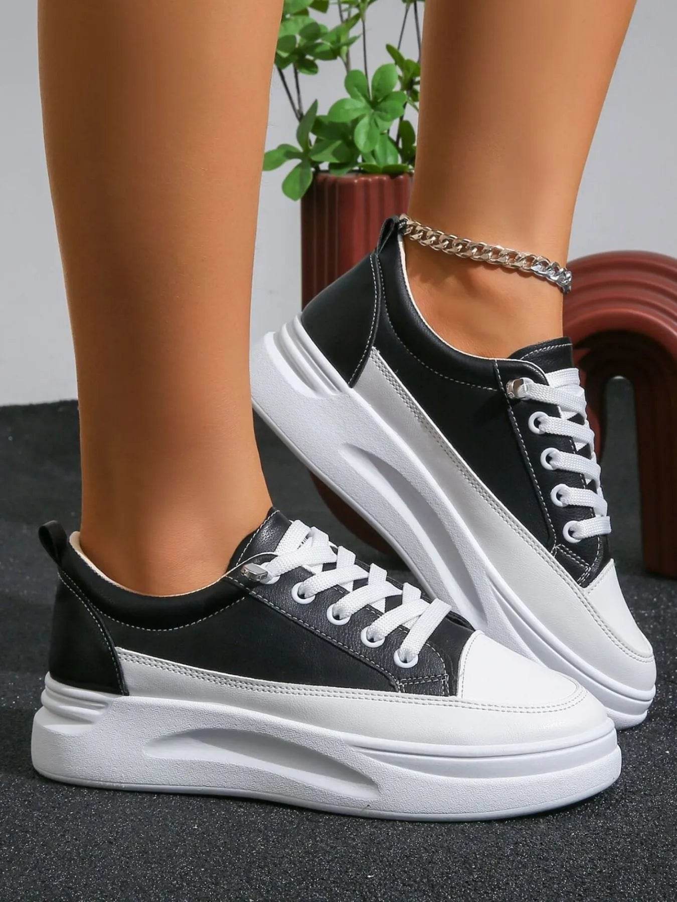 Lace Up Platform Sneakers - ELY VESSA LLC