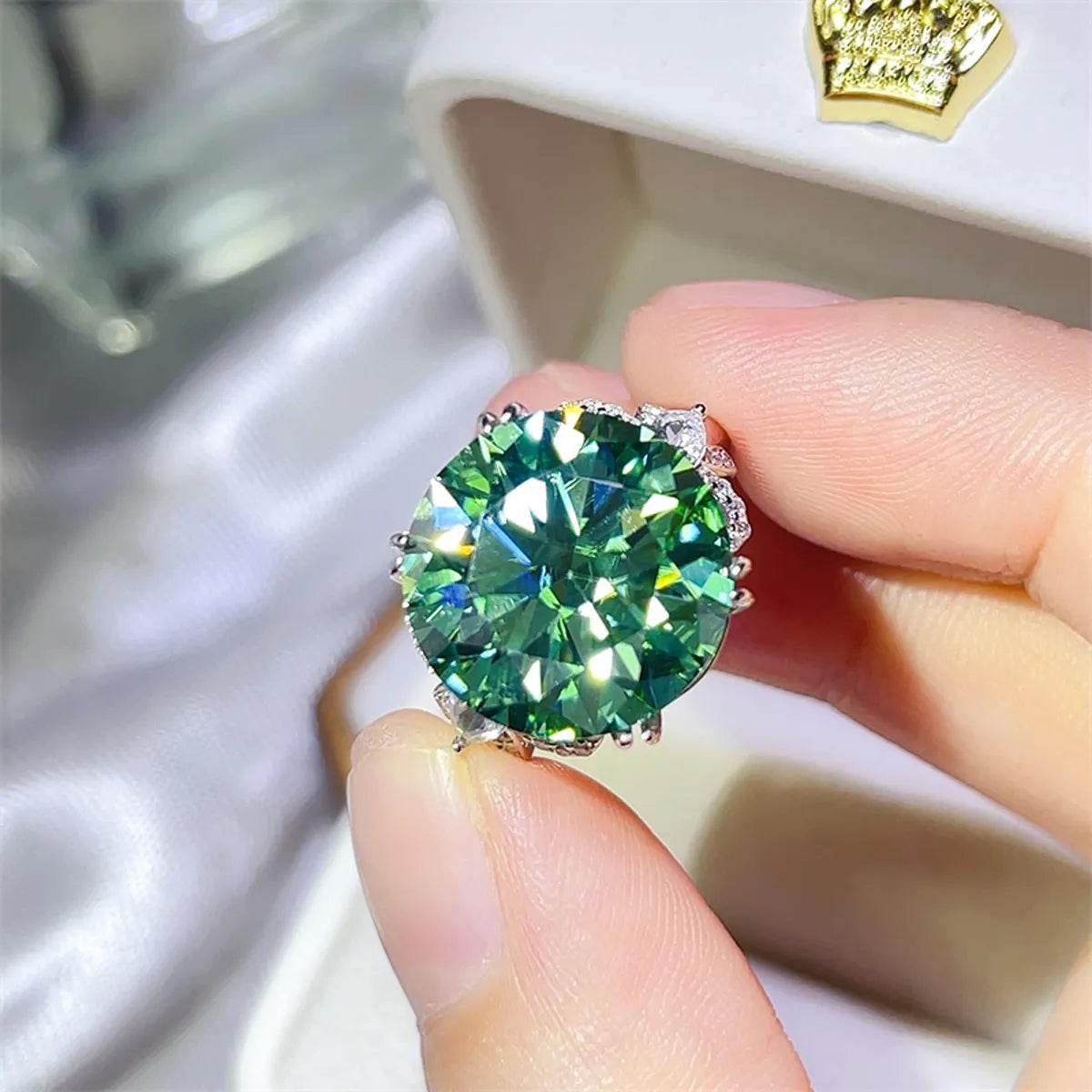 10 Carat Moissanite 925 Sterling Silver Ring - ELY VESSA LLC