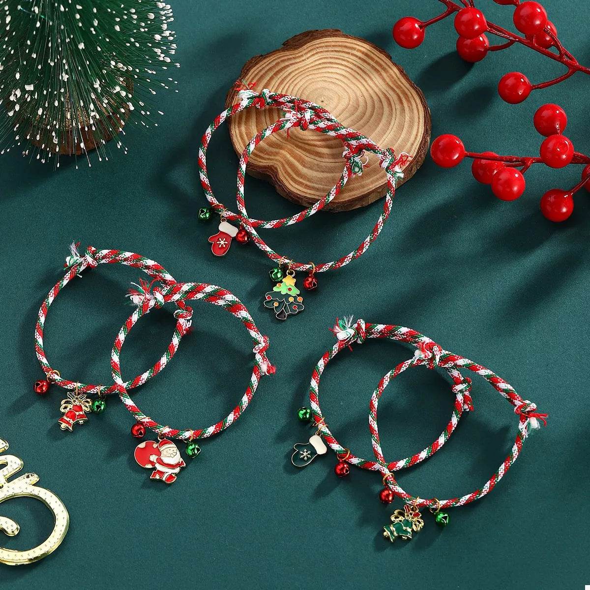 Christmas Charm Braided Rope Bracelet - ELY VESSA LLC