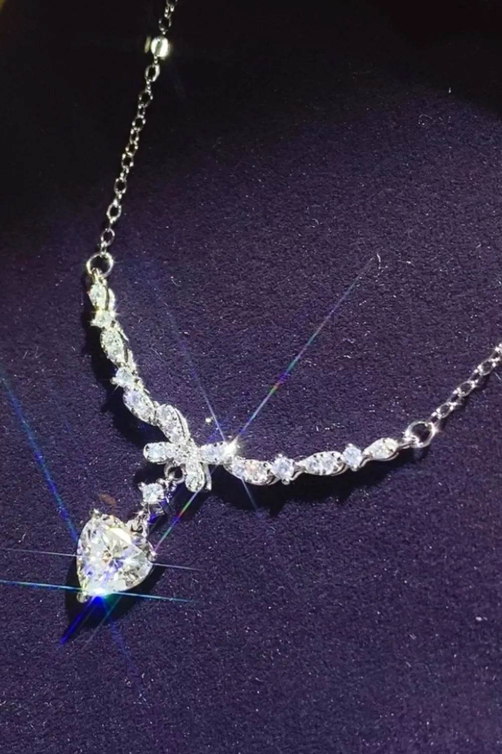 1 Carat 925 Sterling Silver Moissanite Necklace - ELY VESSA LLC