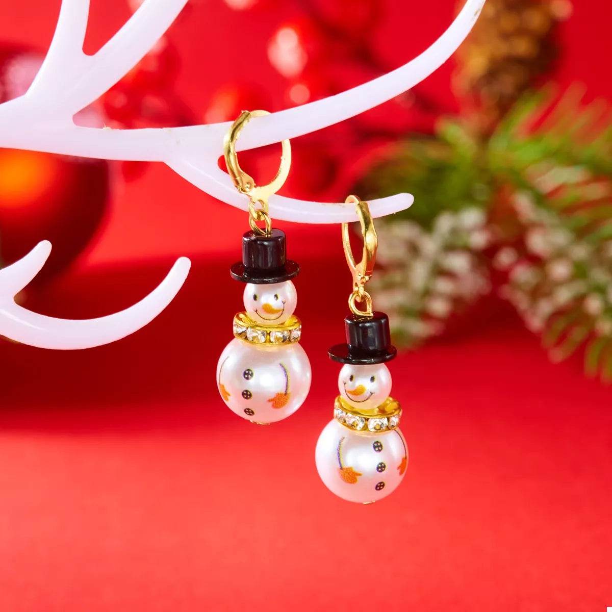 Christmas Snowman Drop Earrings - ELY VESSA LLC