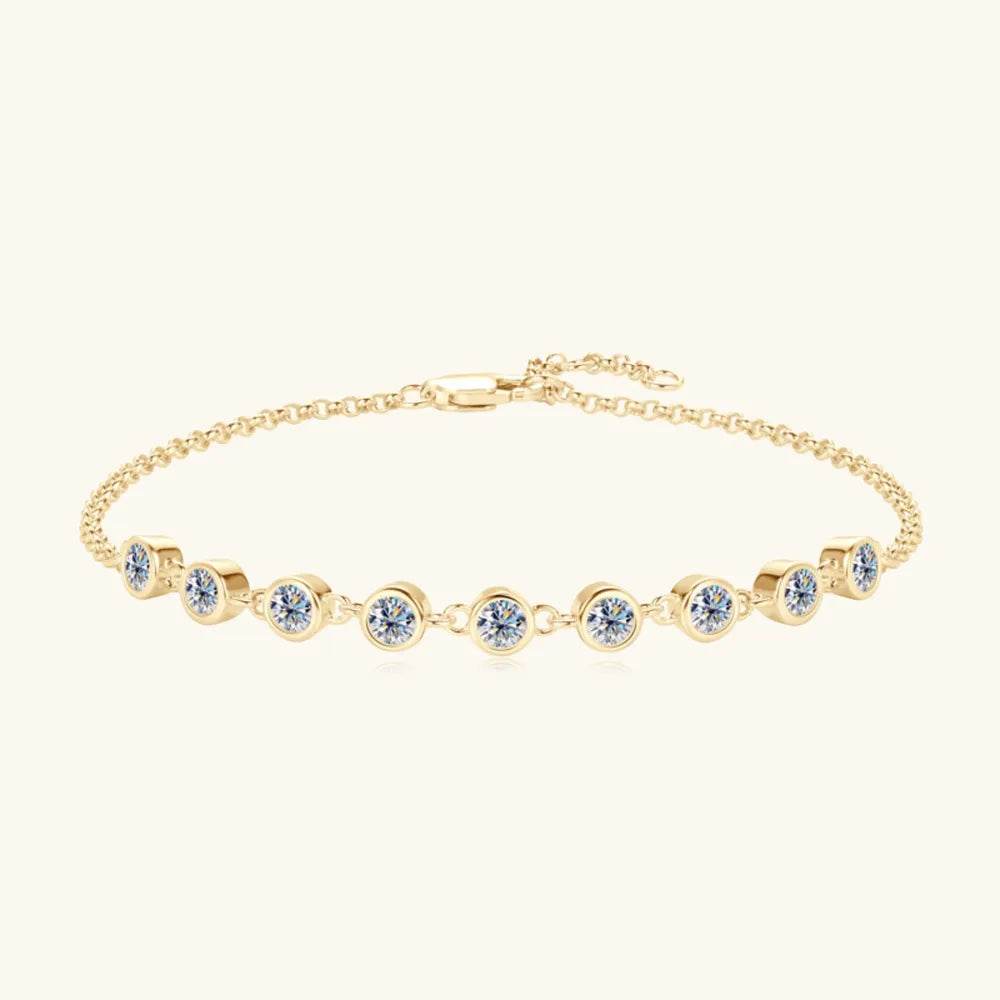 Inlaid Moissanite 925 Sterling Silver Bracelet - ELY VESSA LLC