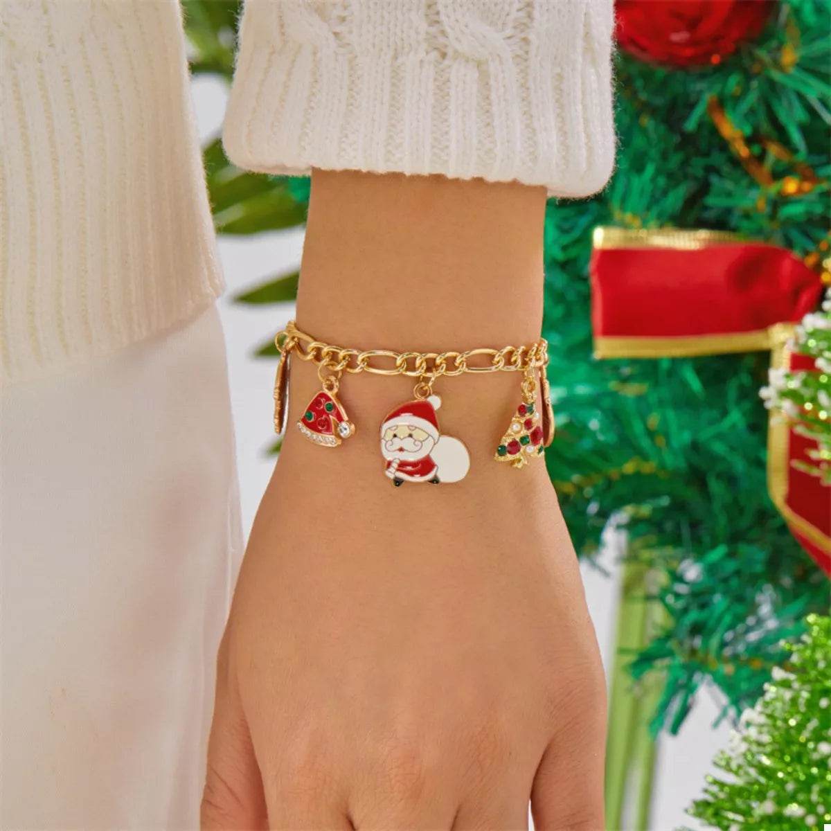 Christmas 18K Gold-Plated Charm Bracelet - ELY VESSA LLC