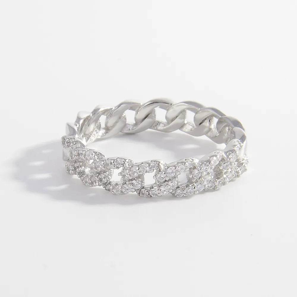 925 Sterling Silver Inlaid Zircon Ring - ELY VESSA LLC