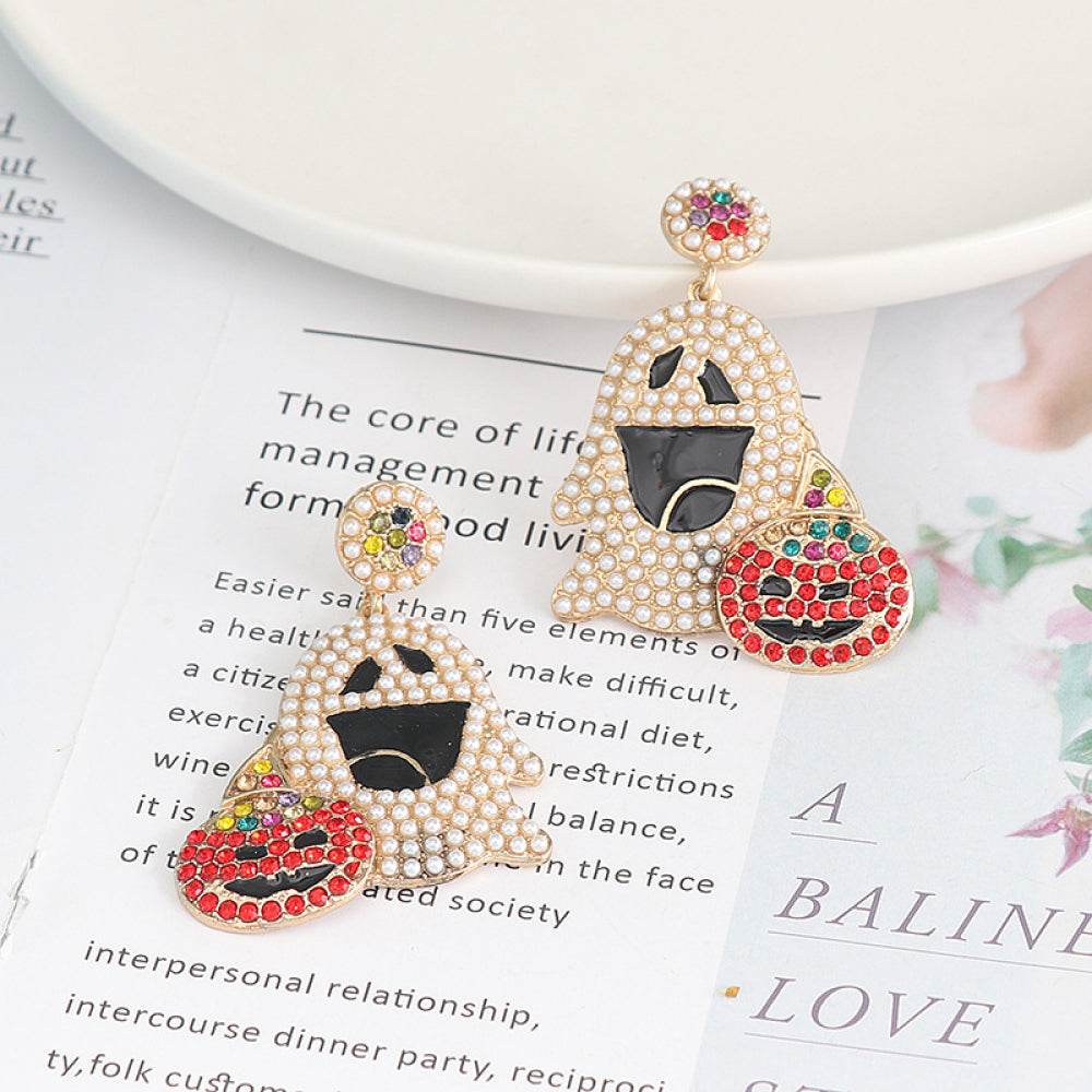 Ghost Rhinestone Alloy Earrings - ELY VESSA LLC