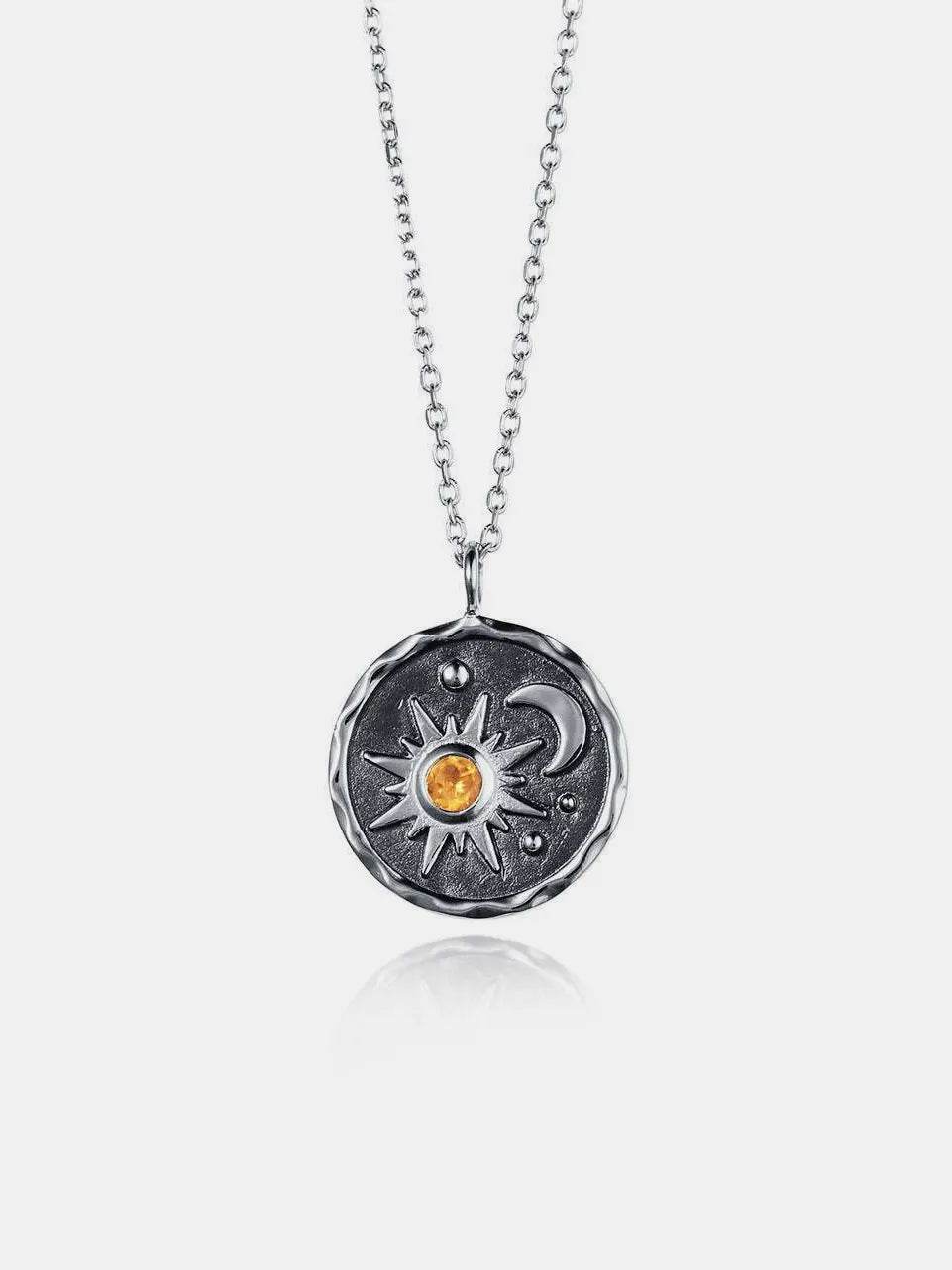 Alloy Inlaid Zircon Sun & Moon Necklace - ELY VESSA LLC