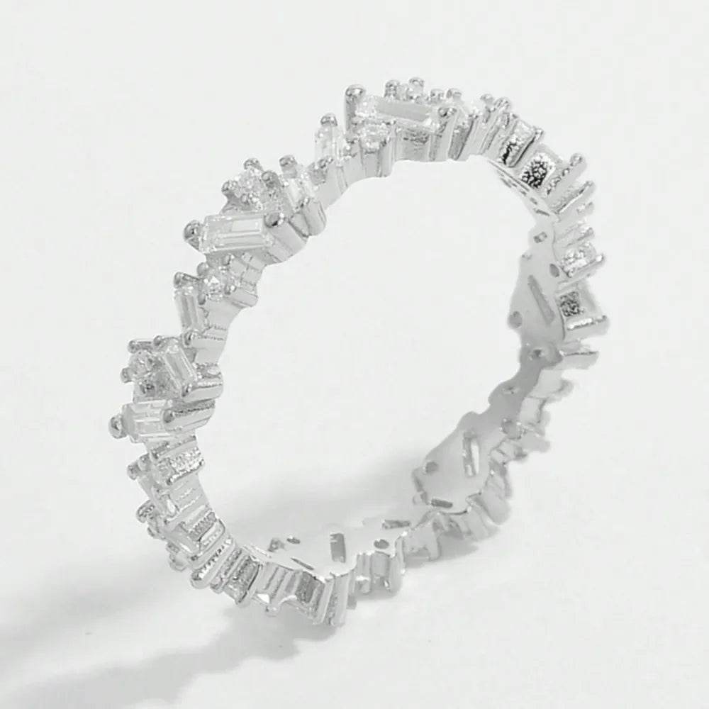 925 Sterling Silver Inlaid Zircon Ring - ELY VESSA LLC