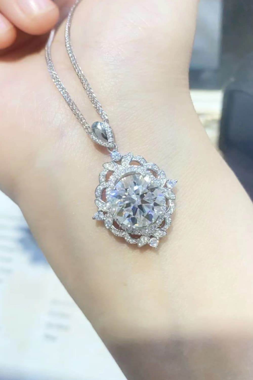 5 Carat Moissanite 925 Sterling Silver Necklace - ELY VESSA LLC
