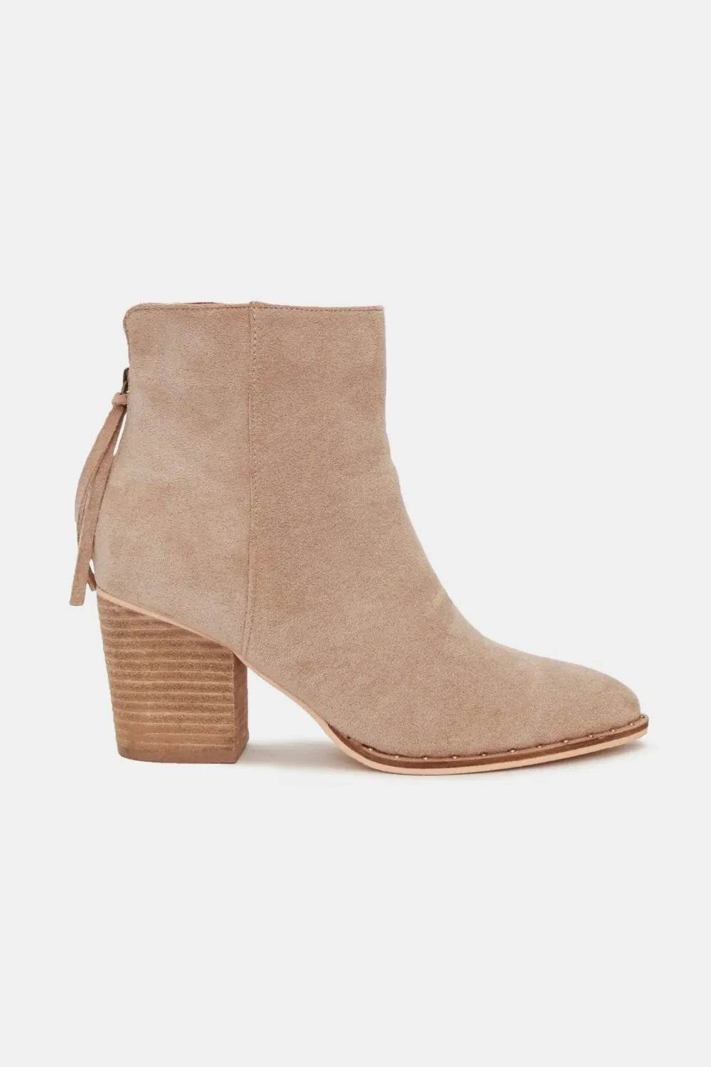 Beast Fashion Suede Point Toe Ankle Booties - ELY VESSA LLC