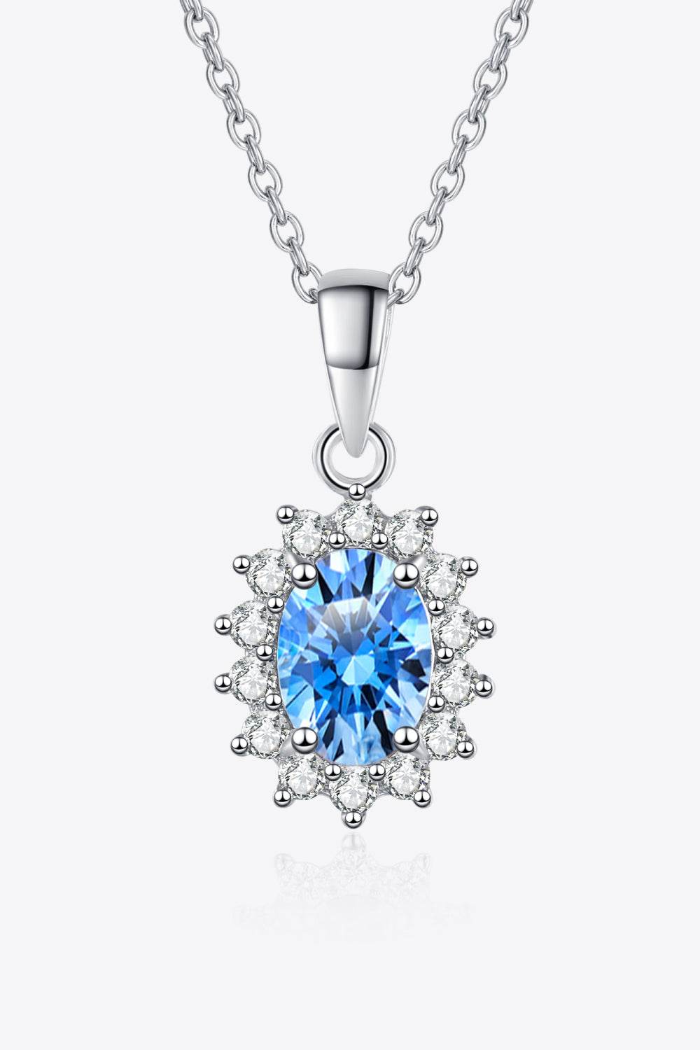 1 Carat Moissanite 925 Sterling Silver Necklace - ELY VESSA LLC