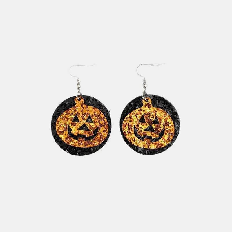 PU Leather Pumpkin Earrings - ELY VESSA LLC