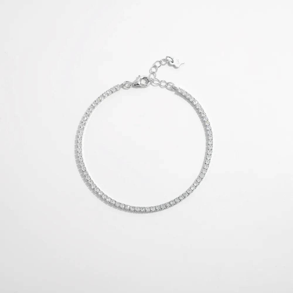 925 Sterling Silver Inlaid Zircon Bracelet - ELY VESSA LLC