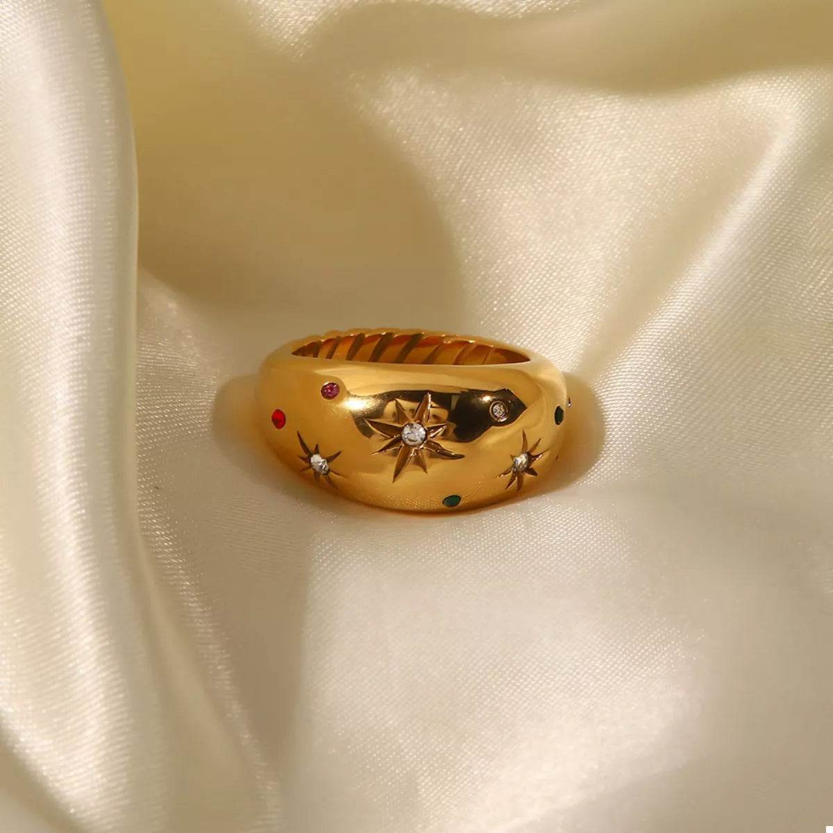 18K Gold-Plated Zircon Ring - ELY VESSA LLC