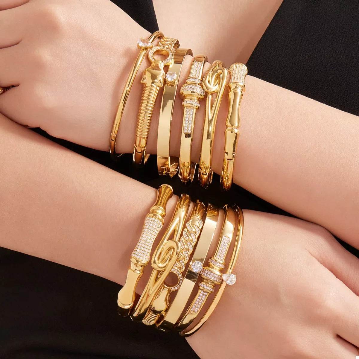 18K Gold-Plated Zircon Bracelet - ELY VESSA LLC