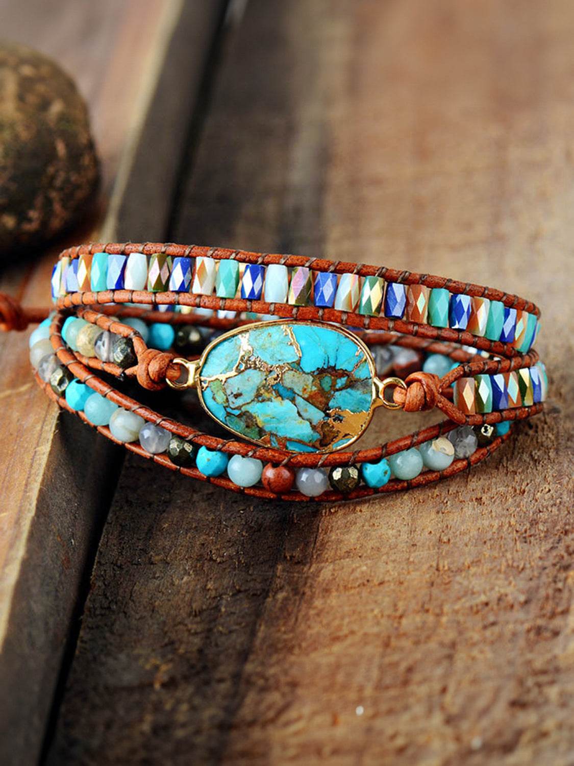 Triple-Layer Natural Stone Bracelet - ELY VESSA LLC