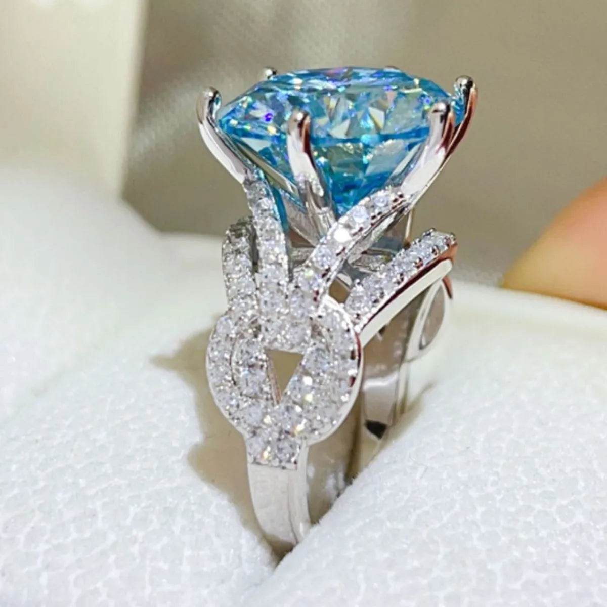 10 Carat Moissanite 925 Sterling Silver Ring - ELY VESSA LLC