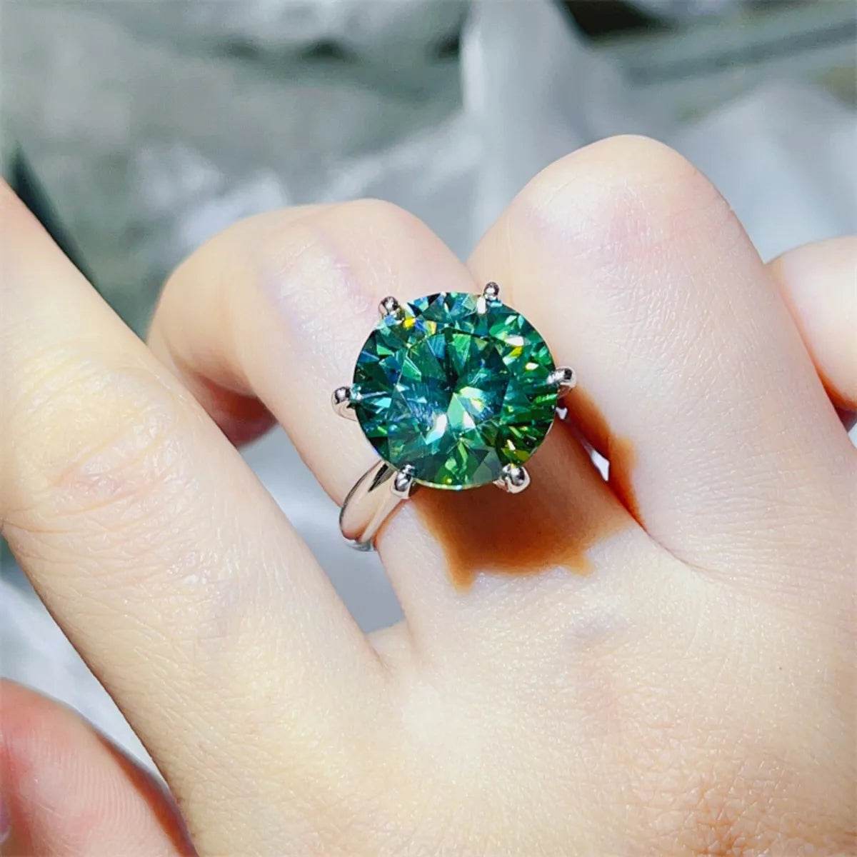 10 Carat Moissanite 925 Sterling Silver Ring - ELY VESSA LLC