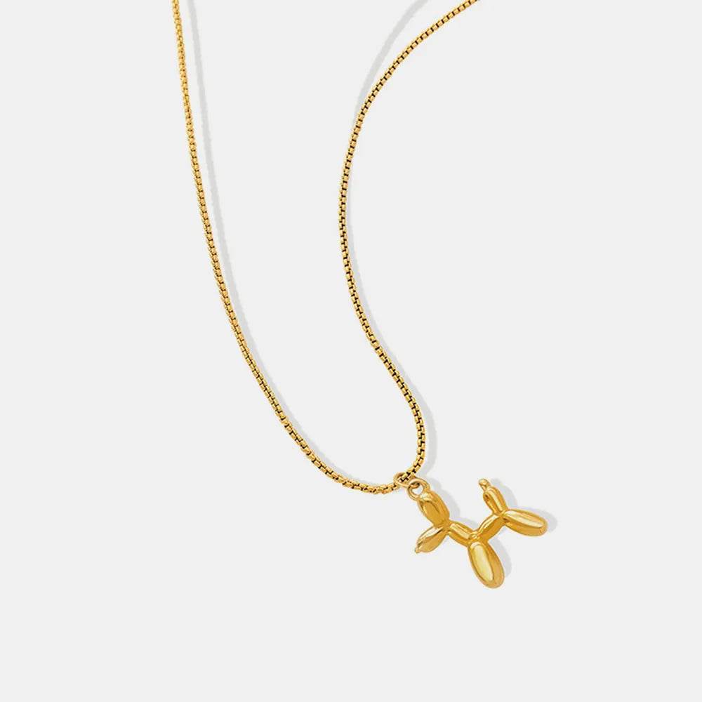 18K Gold-Plated Titanium Steel Puppy Shape Pendant Necklace - ELY VESSA LLC