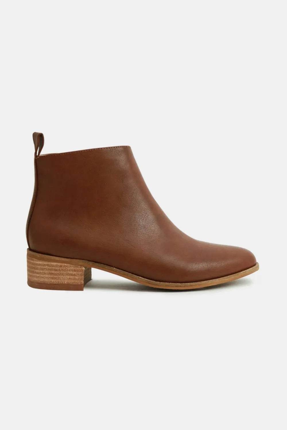 Beast Fashion PU Leather Block Heel Boots - ELY VESSA LLC