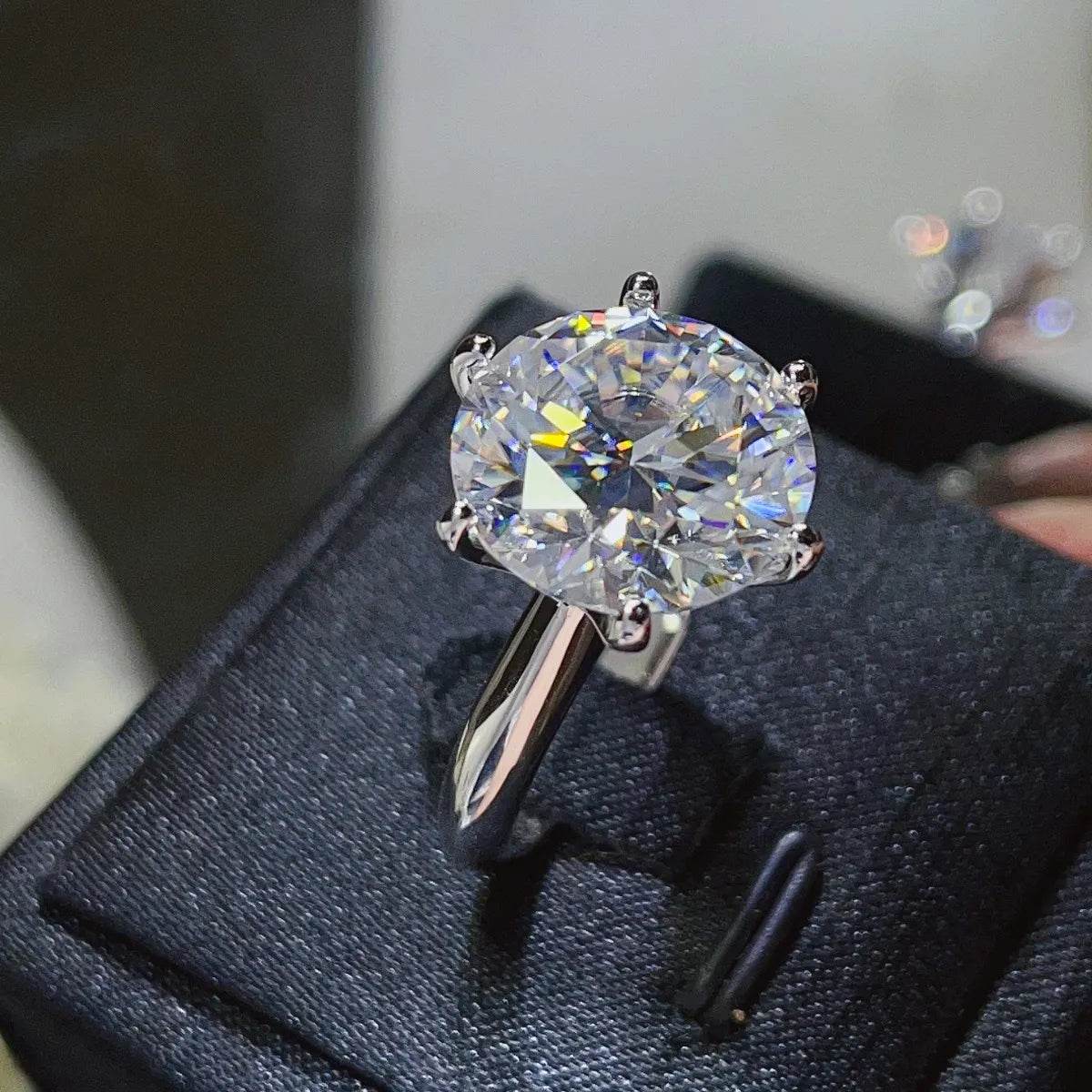 10 Carat Moissanite 925 Sterling Silver Ring - ELY VESSA LLC